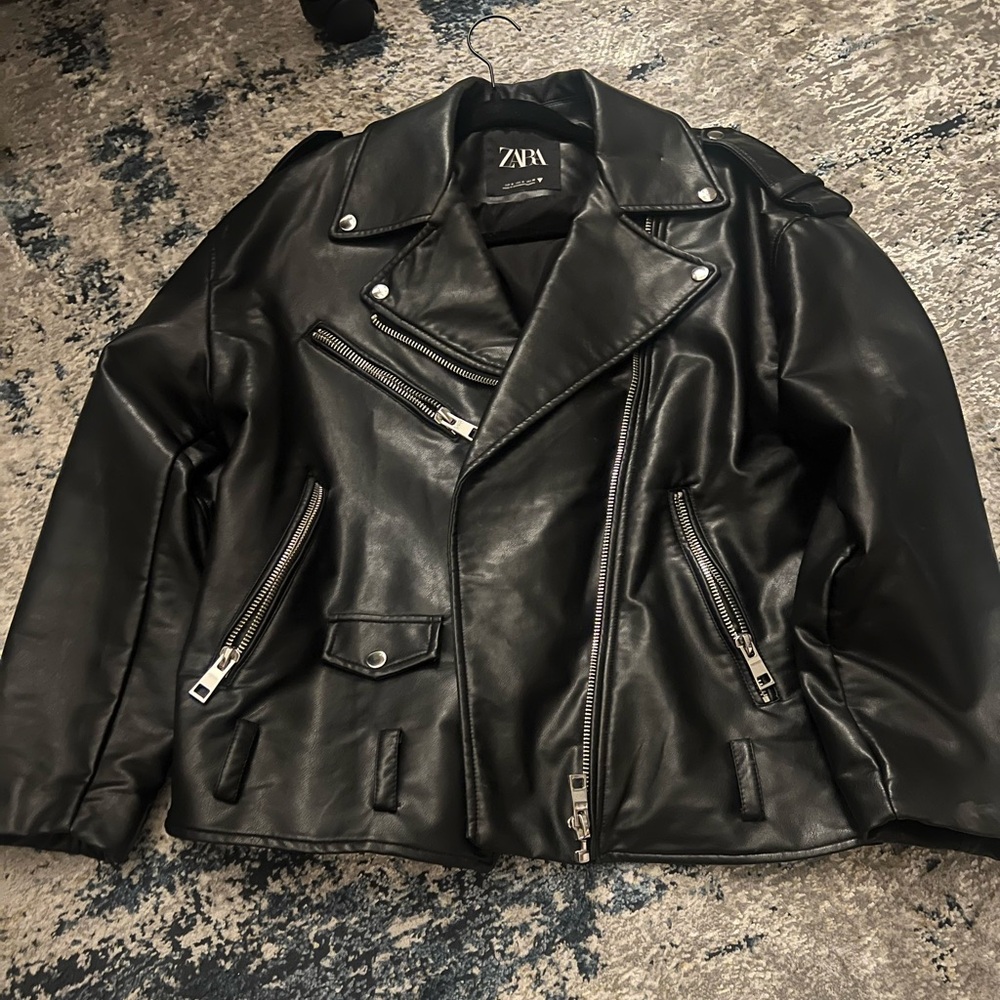 Zara oversized biker jacket